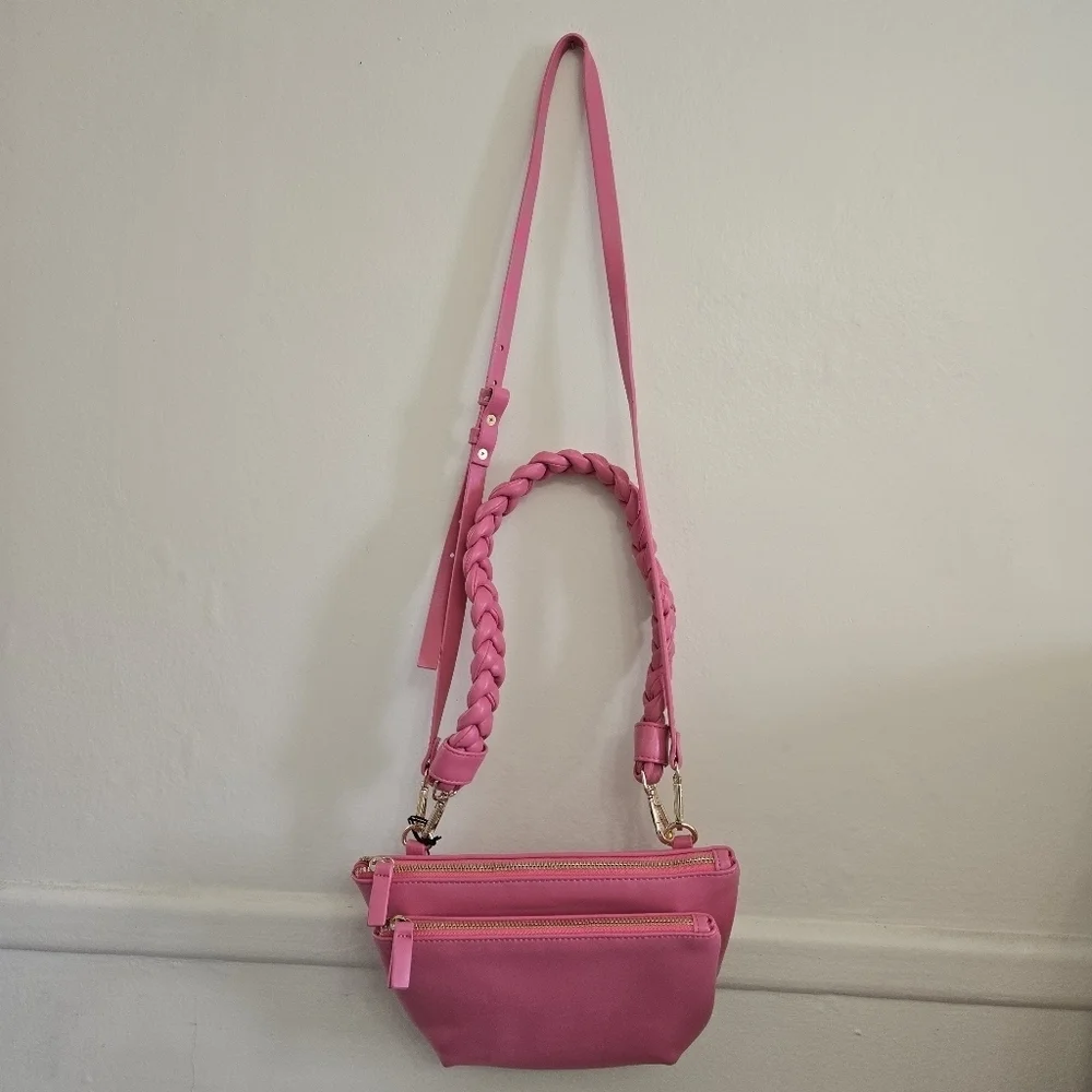 Anthropologie Remi Reid Pink Convertible Crossbody Top Handle and Belt Bag - Picture 2 of 10